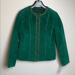 Wow! 🤩 Hal Rubenstein Green Suede Leather Jacket